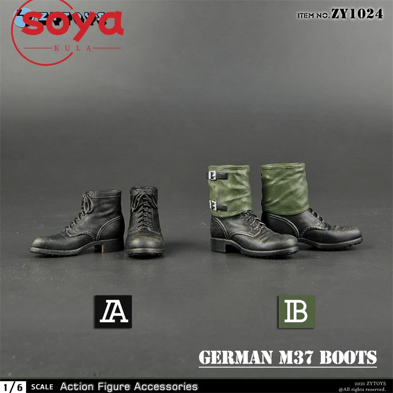 ZYTOYS ZY1022 ZY1024 ZY1027 ZY1028 ZY1034 1/6 WWII 군용 부츠 속이 빈 신발 모델 12인치 남성 군인 액션 피규어 바디에 적합