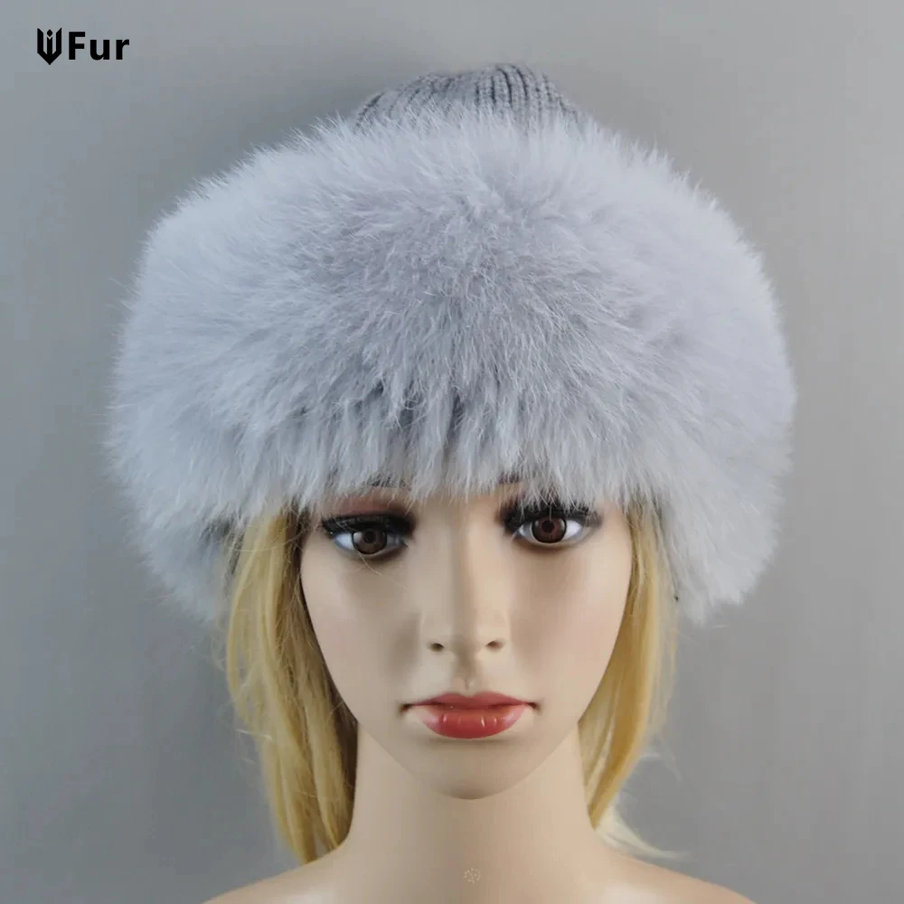 

Russian Winter Real Fur Hat Hot Sale Natural Rex Rabbit Fur Warm Cap Ladies Knitted 100% Genuine Fur Hats