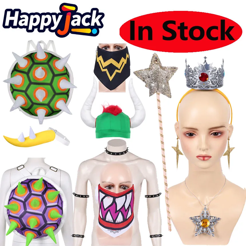 Bowser Jr Cosplay Scarf Mask Anime Movie Bros Disguise Bracelet Collar Hat Tail Bag Halloween Carnival Party Accessories Props