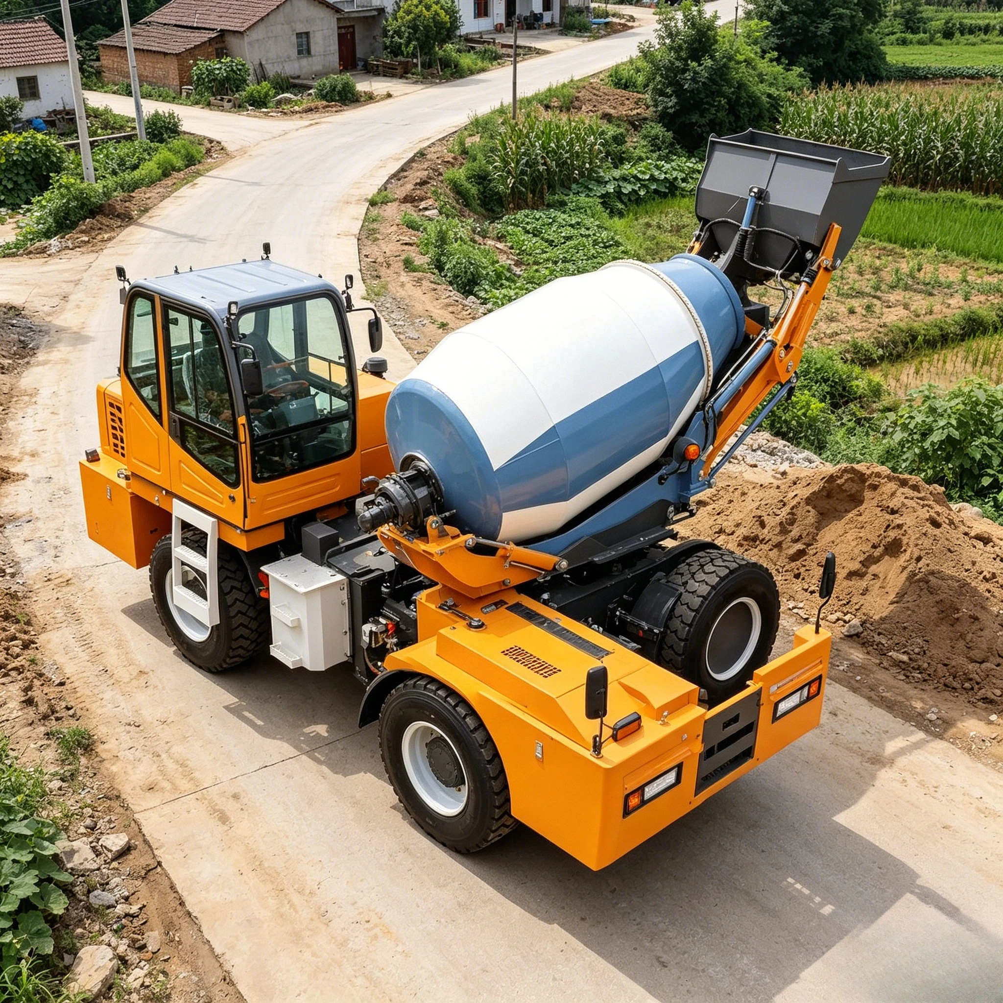 Wholesale High Quality 4 M³ Concrete Mixer Truck Concrete Pan Mixer Truck with Self Loading for Construction Works Customized