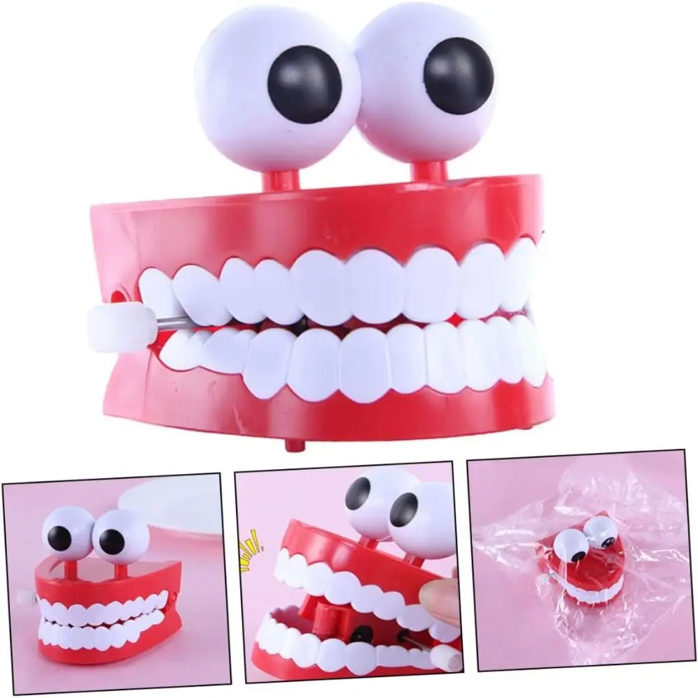 Gifts Trick Toy Mini Mouth Spoof Teeth Toy Interesting Funny Props Wind Up Toys Pull Back Jumping Teeth Clockwork Toy Kids