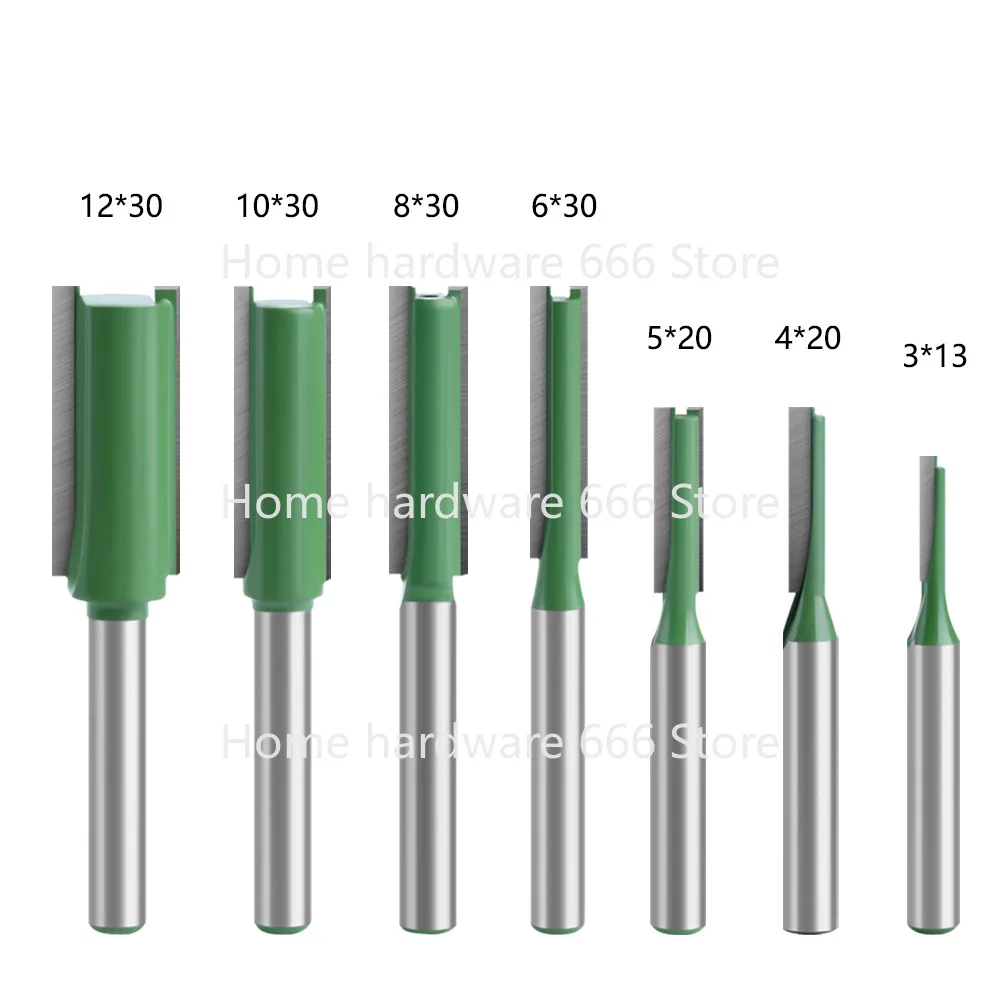 6-Handle 7-Piece Set Single-Edged Double-Edged Straight Knife Trimmer Head Woodworking Milling Cutter Set