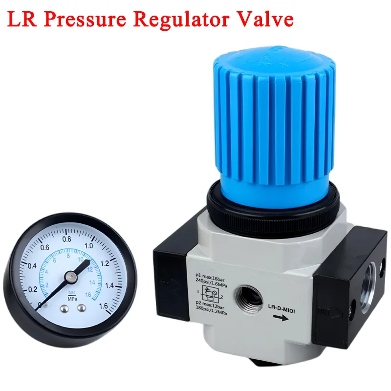 

LR Air Compressor Pressure Regulating Valve 1.6Mpa Air Filter Processor Oil Water Separator Pneumatic Pressure Regulating Valve