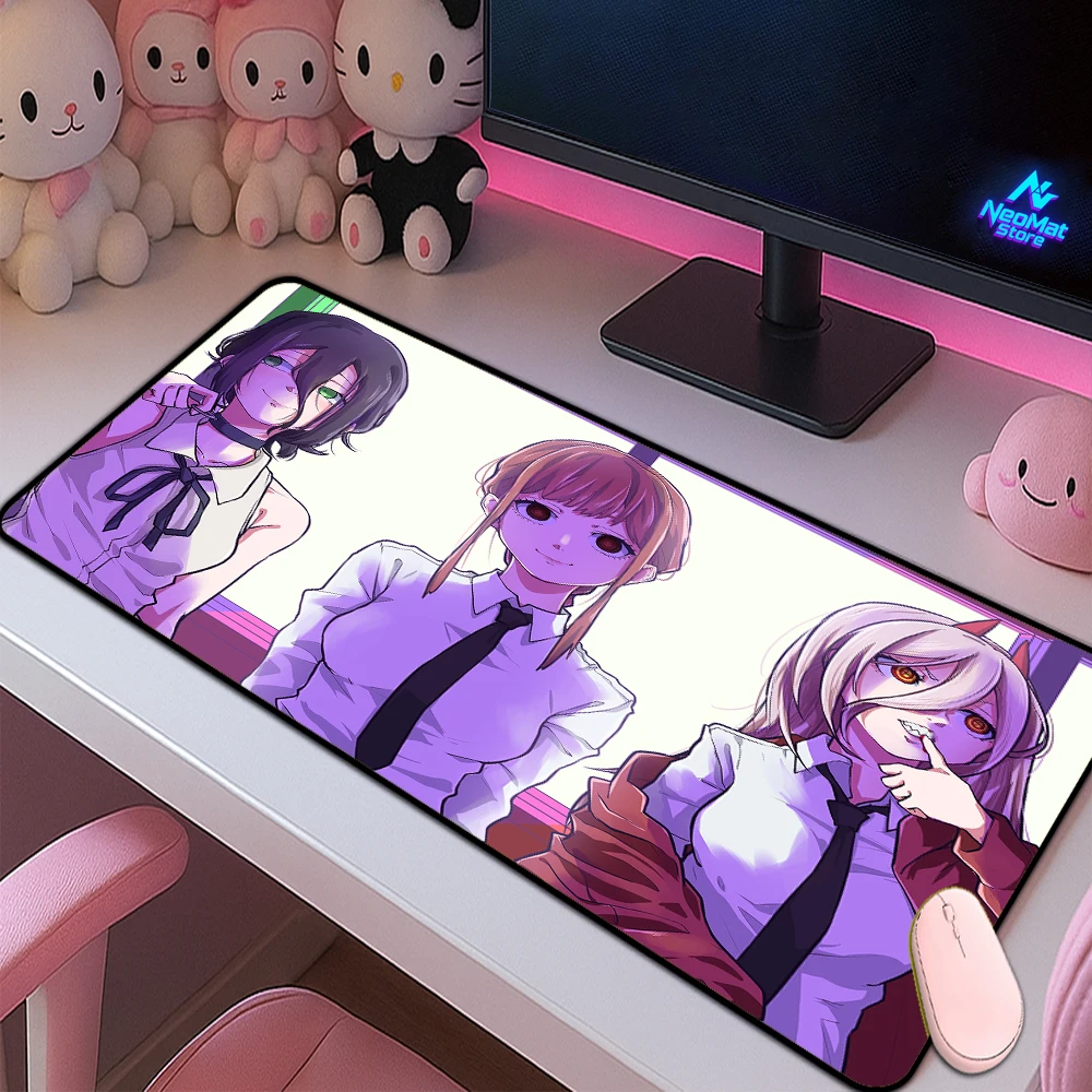 

Large Mouse Pad Reze Goods Long Pad 900x400 Chainsaw Man Desk Mat Computer Decoration Keyboard Pad Animation Deskpad HD Purple