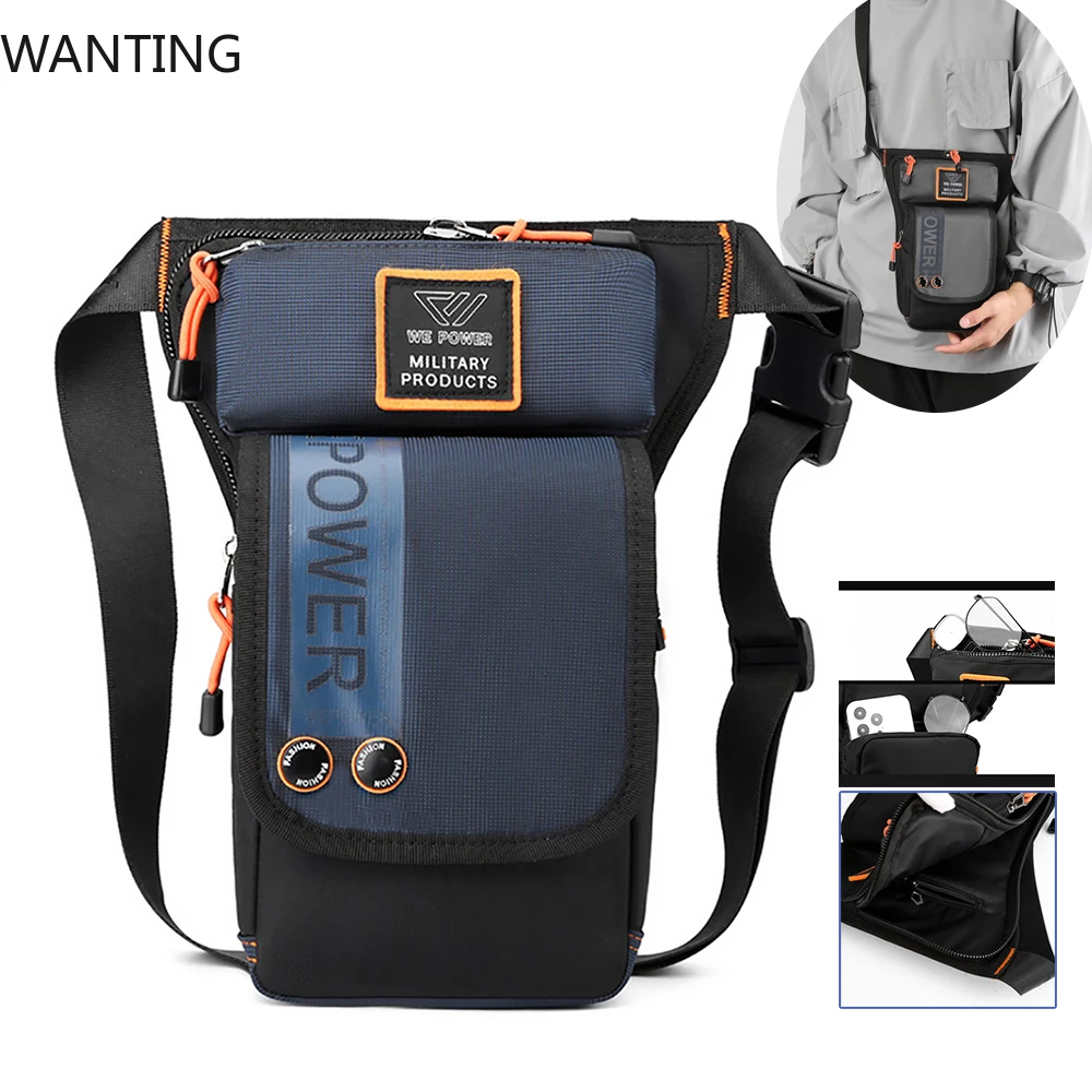 

Men Waterproof Oxford Drop Leg Fanny Bag Motorcycle Rider Hip Bum Belt Pouch Male Shoulder Messenger Waist Pack Bags
