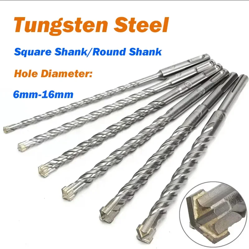 

1 шт., электрическое ударное сверло 6 мм, 8 мм, 10 мм, 12 мм, 14 мм-32 мм, крестообразный тип, вольфрамовая сталь, сплав SDS Plus, каменная кладка, бетон, каменный камень