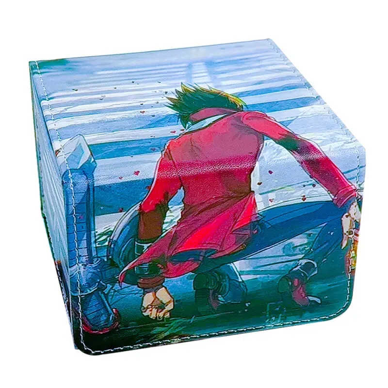 Cartoon Yu-Gi-Oh! Jaden Yuki DIY Large Capacity Leather Card Box Thickened Anime Game Collection Card Storage Box 11.5*8.5*8.2cm