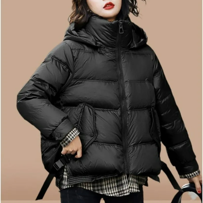 Chaqueta de plumón para mujer, Parkas cortas para mujer, prendas de vestir para mujer, abrigo versátil cálido para tiempo libre, novedad de 2023