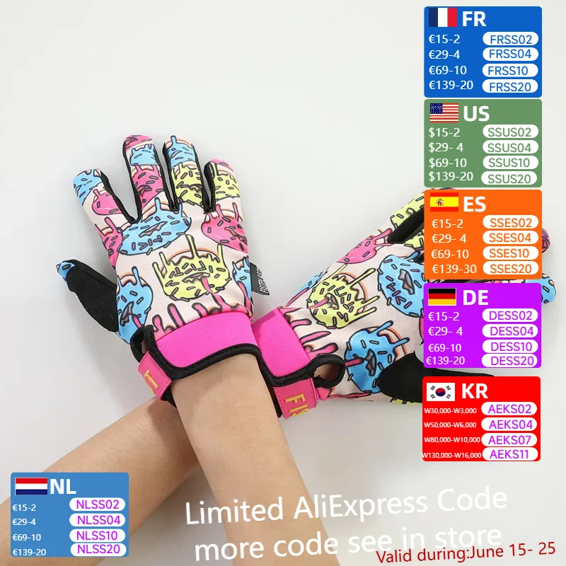 

Summer Kids Donut motorcycle off-road Gloves Downhill Mountain bike DH MX MTB Outdoor sports wear resistant elastic Riding Luvas