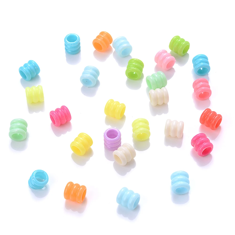 iYOE 300pcs Mix Tube Acrylic Beads Big Hole Plastic Spacer Beads For DIY Jewelry Making Bracelet Necklace Handmade Keychain