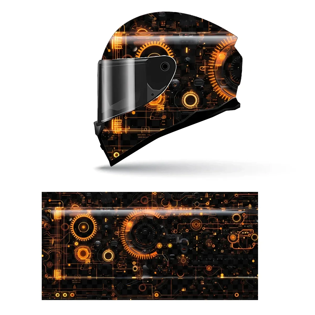 

Abstract Technology Full Helmet Wrap Sticker Motorcycle Helmet Racing Graphic Decal Vinyl Wrap Helmet Decorative Sticker