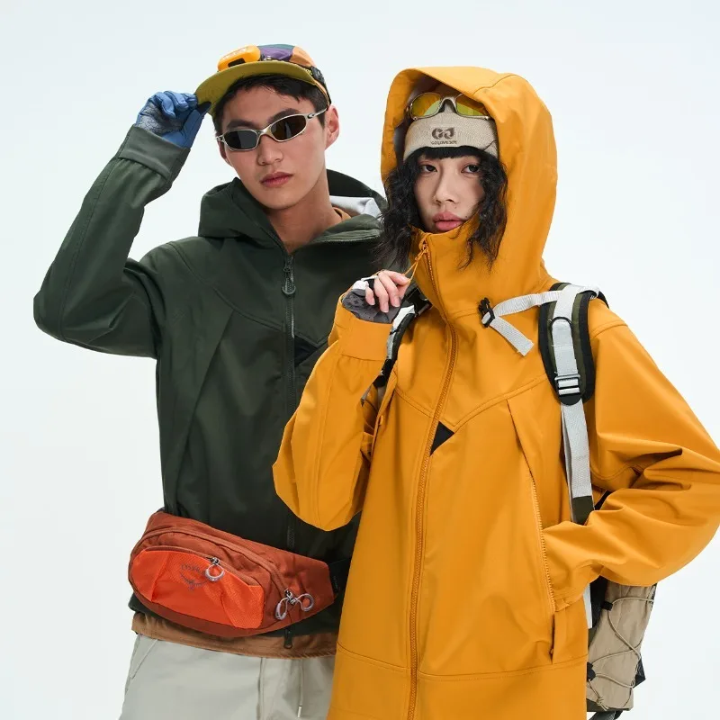 Men Women Softshell Jacket Windproof Water-Resistant Single Layer Warm Hiking Coat Outdoor Trekking Climbing Jacket