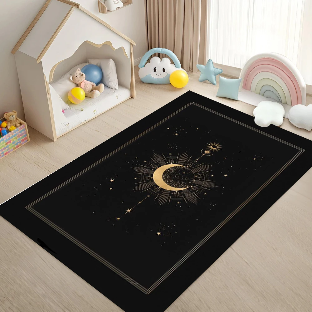 Occult Mystic Tarot Rug Celestial Symbols Carpet Anti-Skid Mat ForTarot Reading Nook Divination Studio Witchy Bedroom Home Decor