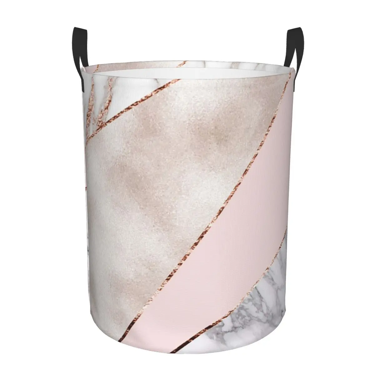 

Spliced Mixed Rose Gold Marbl Dirty Laundry Baskets Folding Large Waterproof Clothes Toys Basket For Home Children's