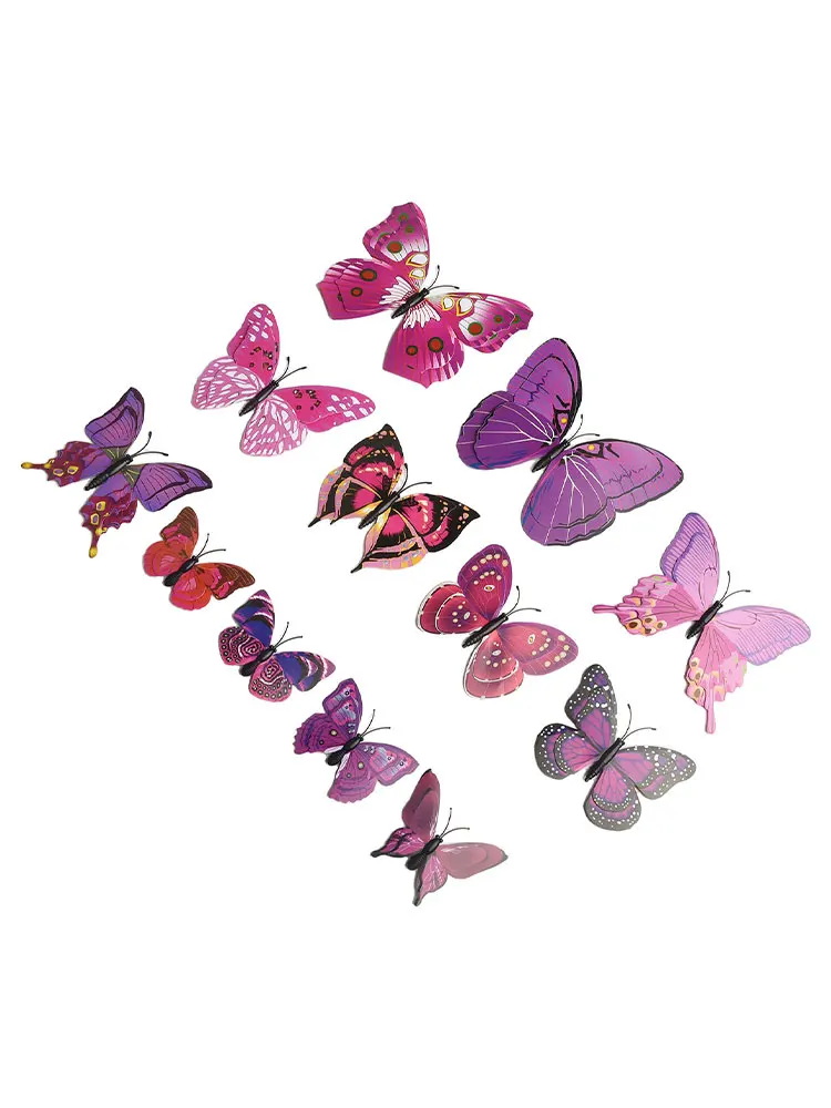 3D Wall Stickers 3D Butterfly Wall Stickers Environmentally Friendly Material Film Print Foldable Wings For Home Decoration