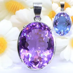 Buy 5 Get 1 Free 32x17mm Big Gemstone 6.7g Color Changing Zultanite Alexandrite London Blue Topaz Smokey Topaz CZ Silver Pendant