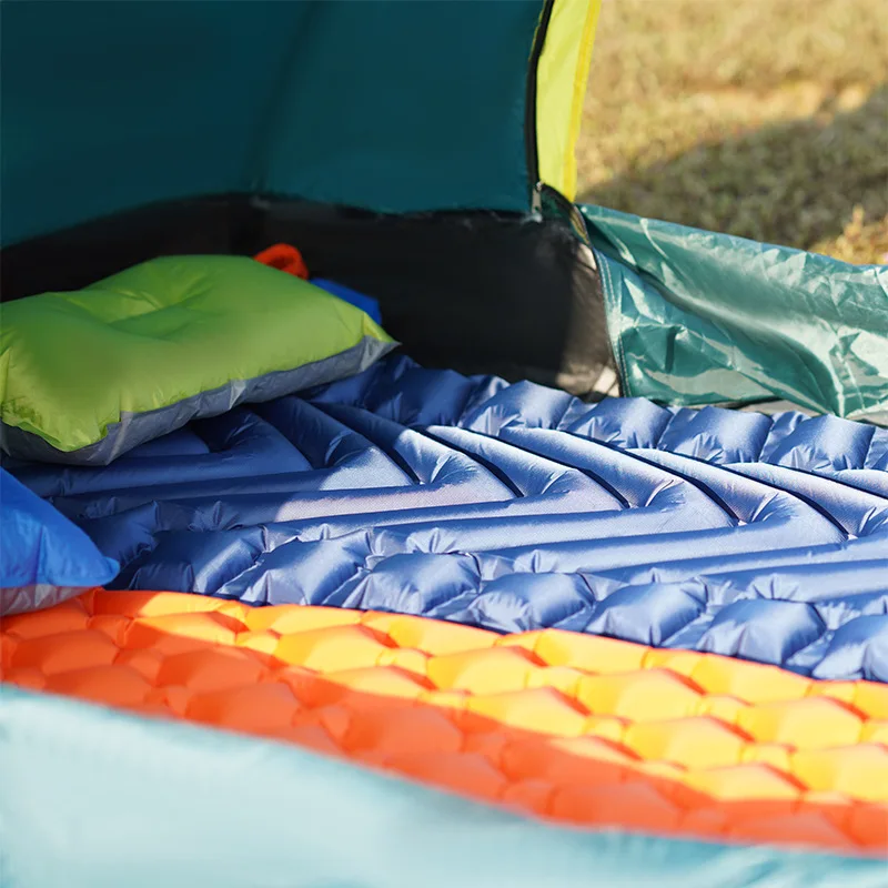 Outdoor Ultralight Camping Folding Sleeping Pad Tent Travel Cushion Pillow Built-in Pump Inflatable Hiking Beach Air Mattresses