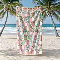 Checkerboard Microfiber Beach Towel Digital Printing Quick Dry Soft Portable Summer Vacation Gift Leisure Essential