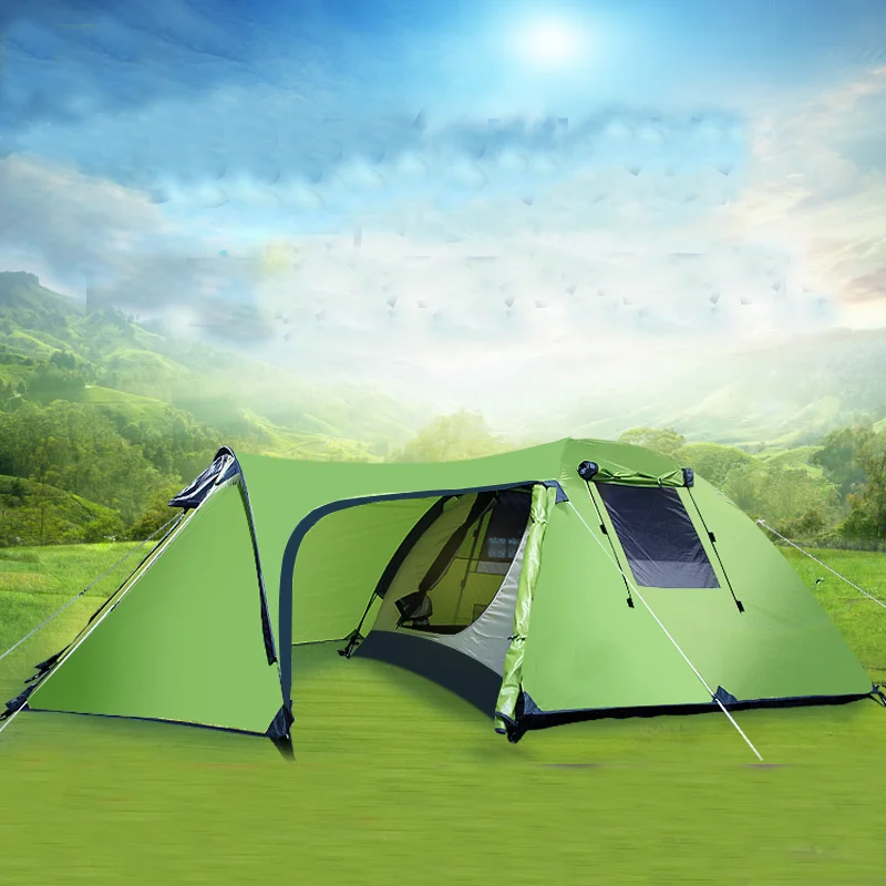 

Camping 3-4 Person One Hall 1 Bedroom Waterproof Windproof Comfortable Beach Family Camping Tent Barraca Gazebo