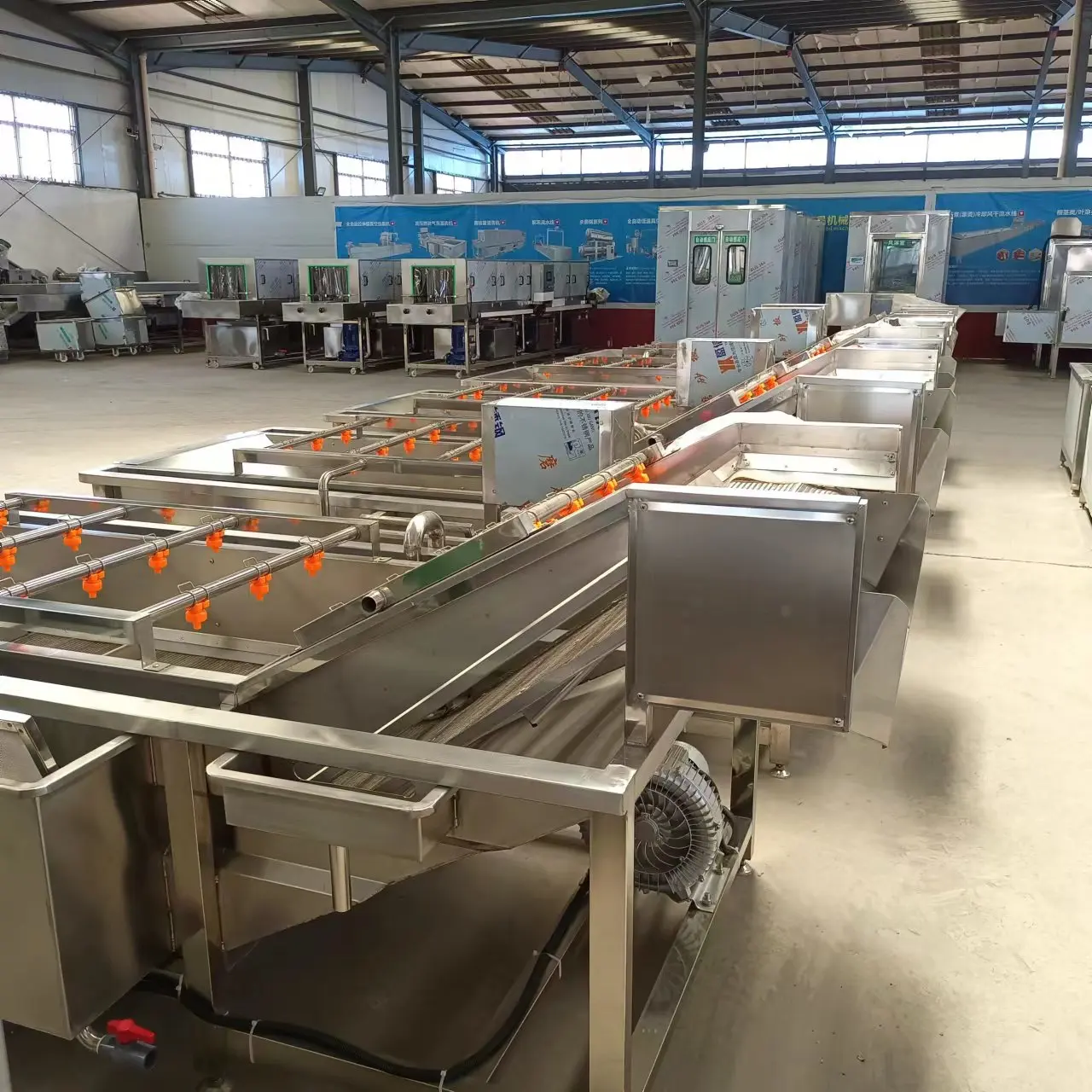 Commercial 800kg/h 4meters Fresh Fruit Mango Apple Cleaning Machine Air Bubble Vegetable Washing Machine Bubble Washing Machine
