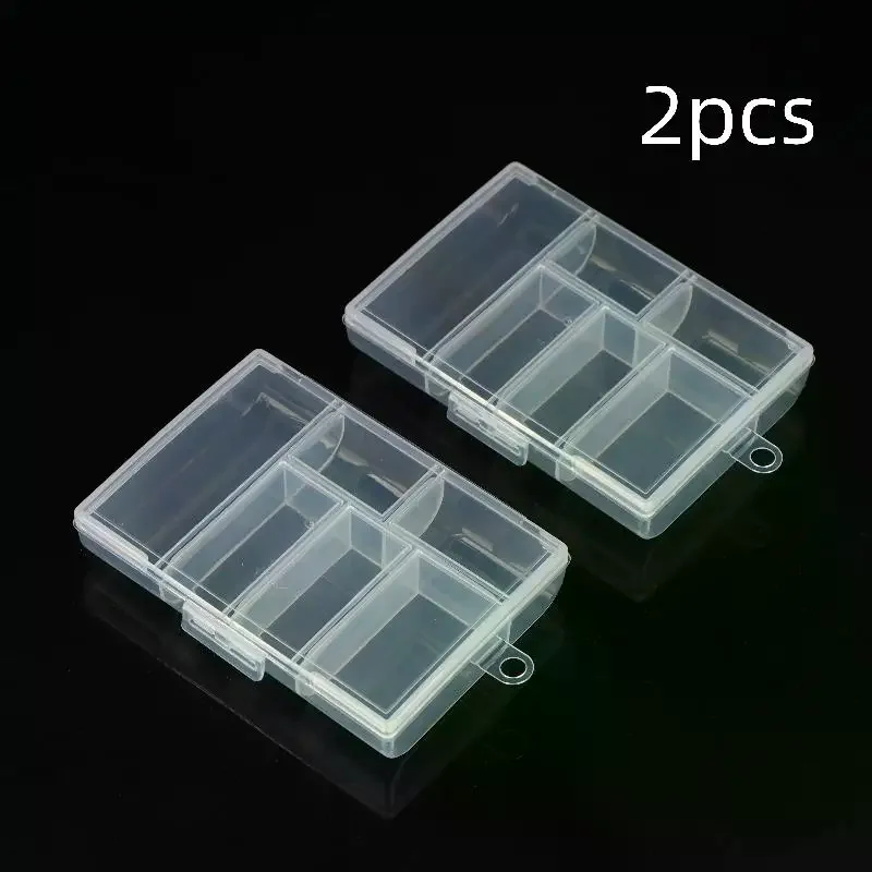 Portable Jewelry Organizer 2pcs Transparent Plastic Storage Box for Beads and Earring Collections