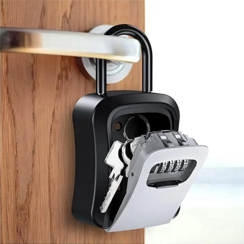 AS60-Outdoor Password Key Boxs Extended Locking Hook Steel Wire Hanging Key Storage Waterproof Key 4 Digit Code Box Easy To Use
