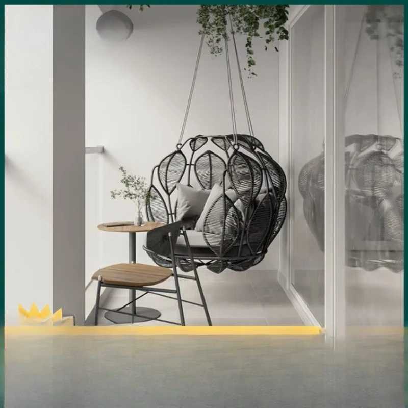 Outdoor hanging basket chair, courtyard villa model room, indoor swing balcony garden rope hanging chair
