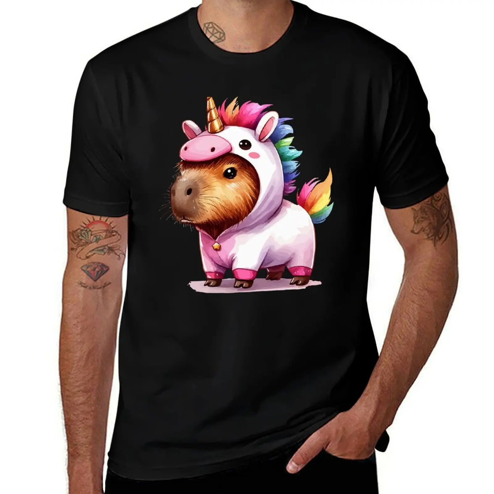 

Capybara In Unicorn Costume T-Shirt anime shirt tees shirts graphic tee men