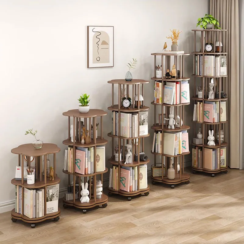 

Designs Story Bookcase Storage Personalized Luxury Garden Aesthetic Book Shelf Rotating Living Room Prateleira Home Furniture