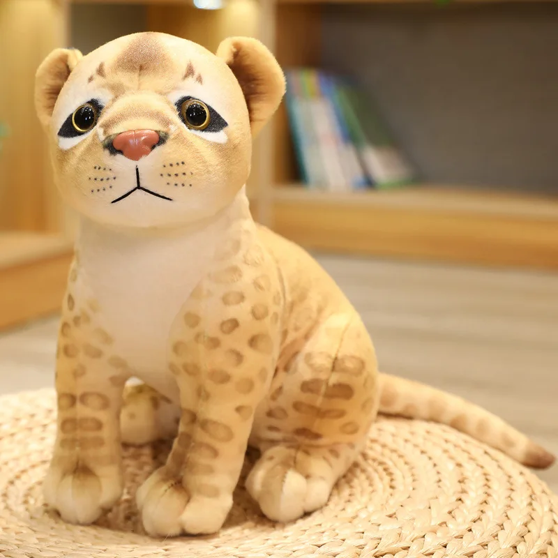 30cm Soft Plush Lion Toy Lovely Squating/Lying Simulation Doll Birthday Gift for Kids And Animal Lovers