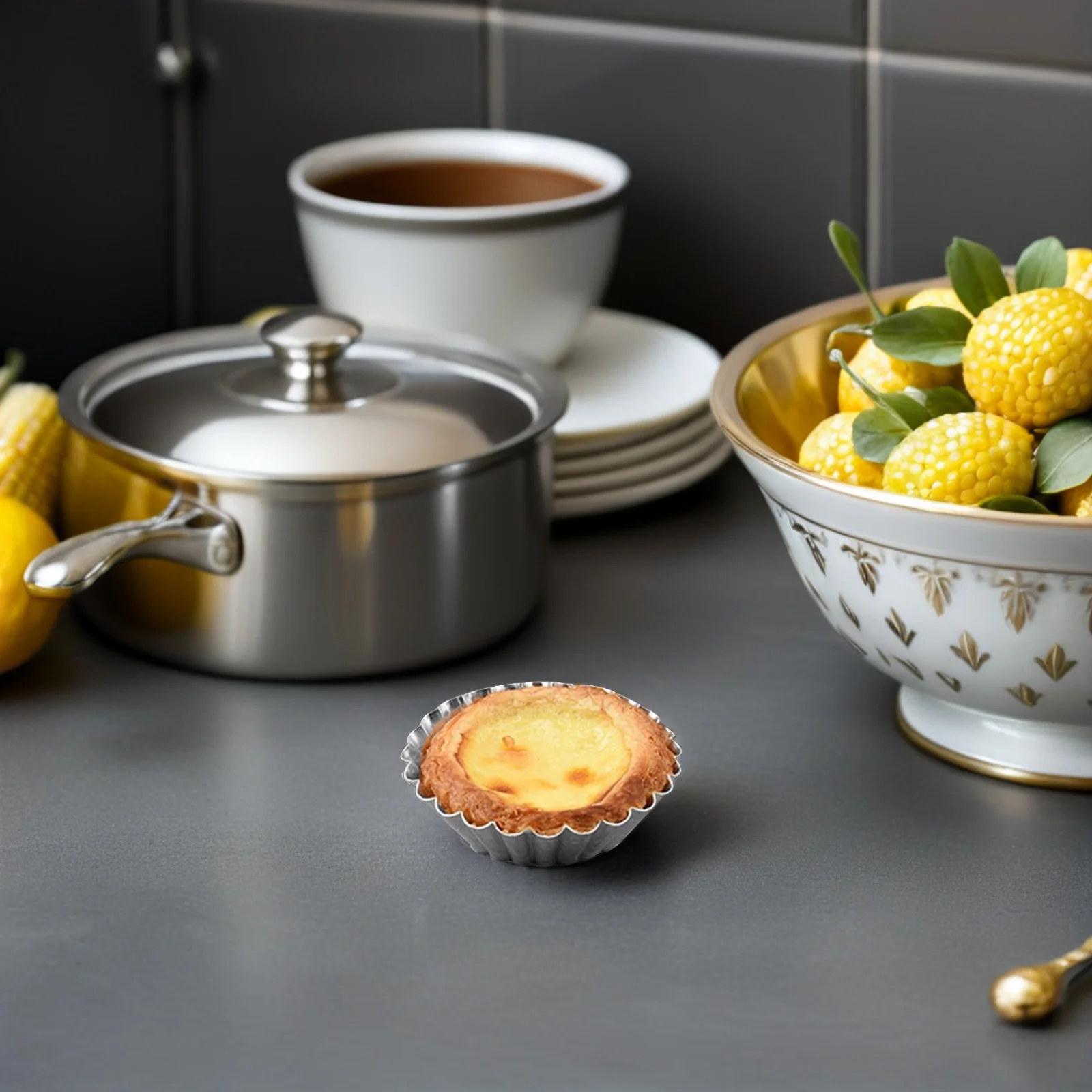 

6Pcs Egg Tart Baking Molds Stainless Steel Multifunctional Decorative Kitchen Mold for Tart Cupcake Desserts Baking Mold