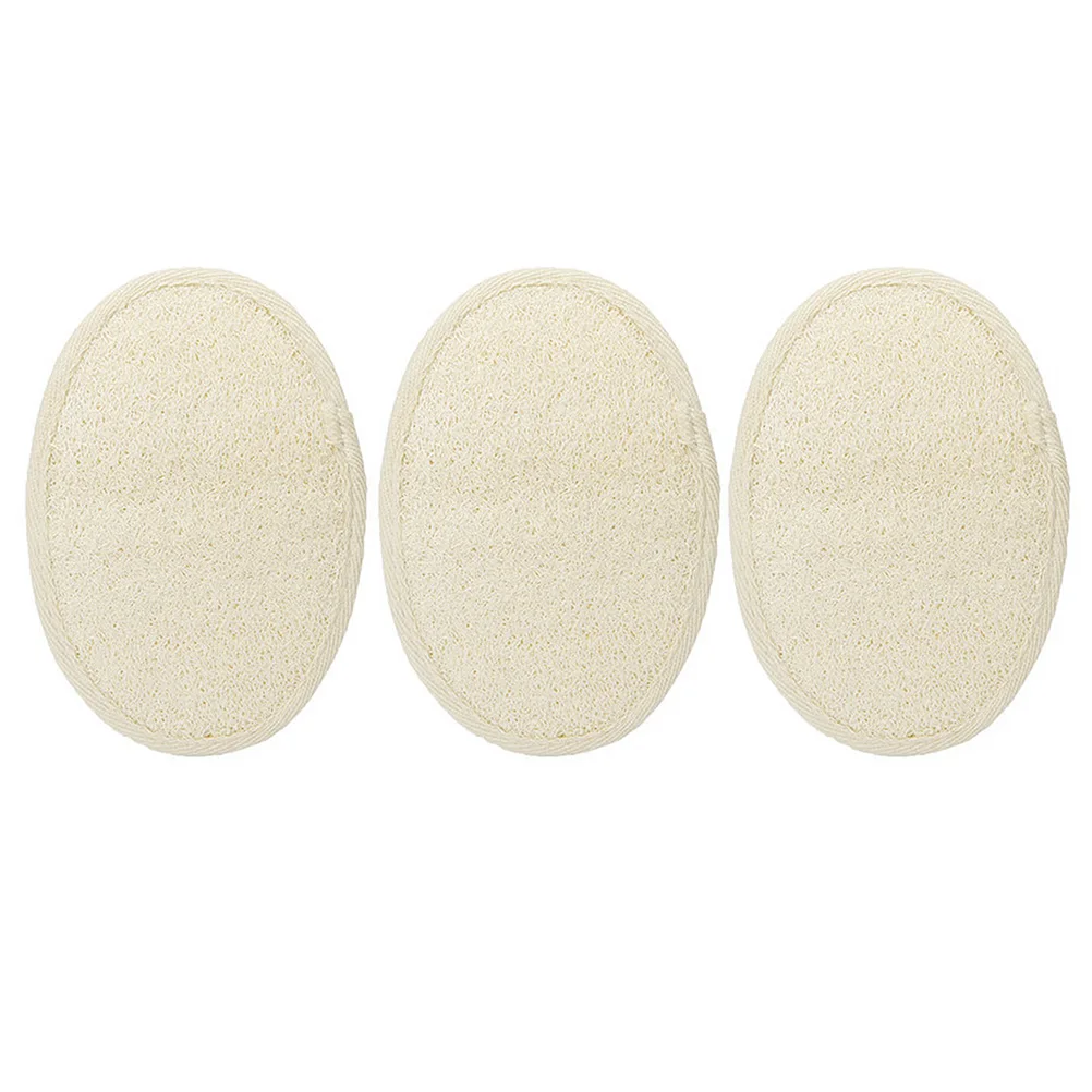 

3 Pcs Loofah Bath Towel Natural Sponge Pads Body Exfoliating Scrubber Exfoliator