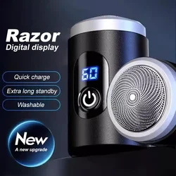 Men's electric shaver is easy to disassemble and clean, and the LED power display can be carried easily and easily.