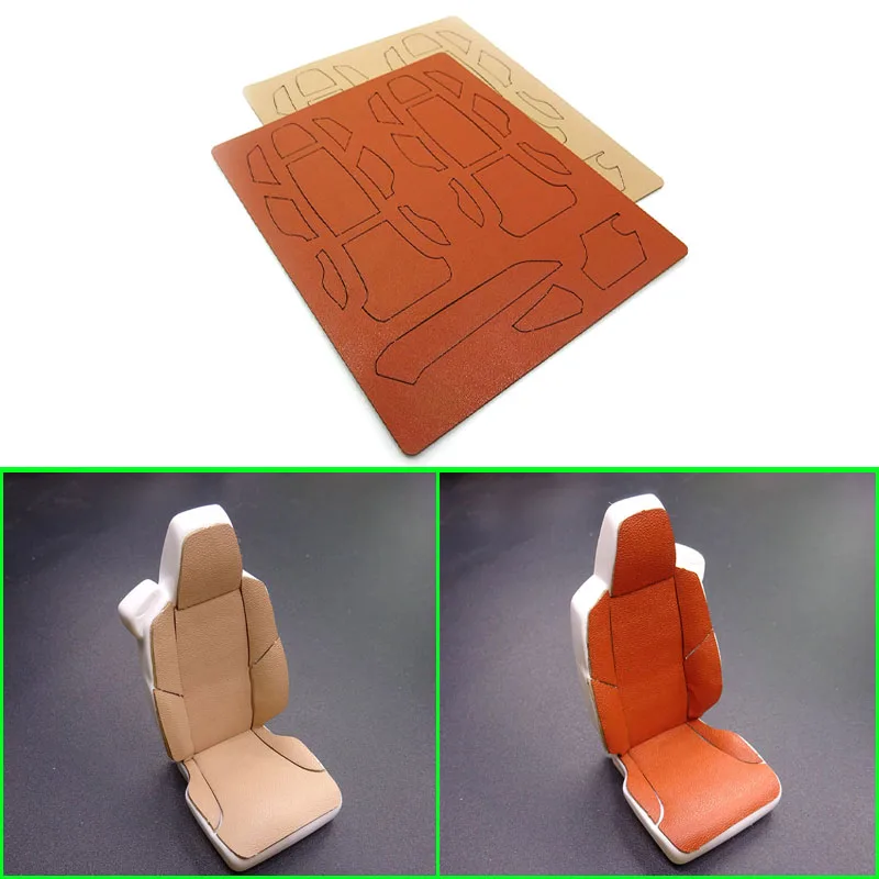 Brown/Apricot Sticker Interior Seat Imitation Leather PU for 1/14 Tamiya RC Truck Car Scania 770S 6x4 8x4 Diy Parts Toys