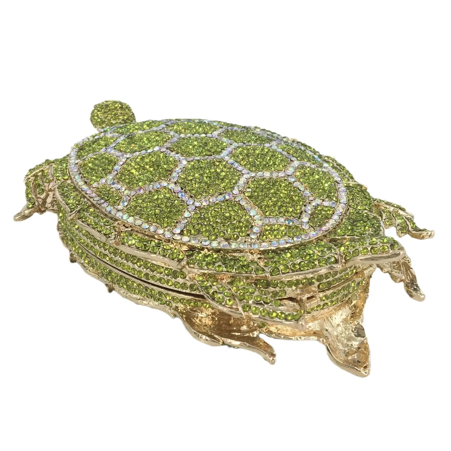 Boutique De FGG (in stock) Turtle Minaudiere Evening Bags for Women Formal Wedding Party Crystal Clutch Purses and Handbags