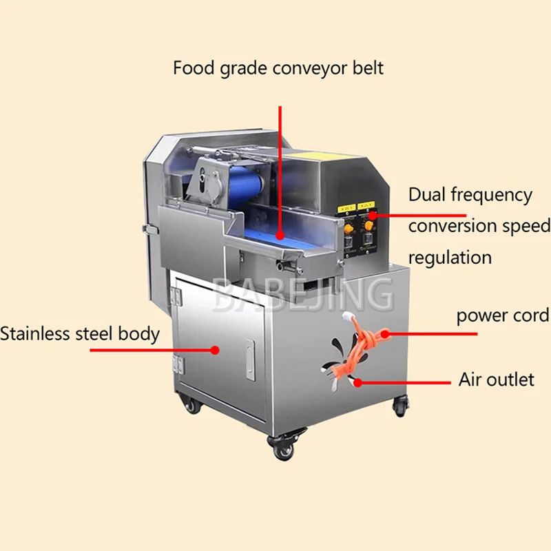 Fully Automatic Electric Vegetable Cutter Q40, Commercial Potato Slicer, Green Vegetable, Leek, Oil And Wheat Dicer