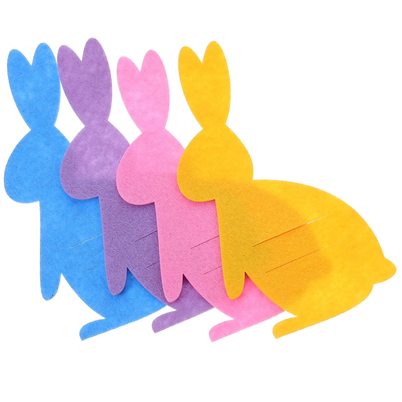 

4 Pcs Easter Cutlery Holder Bag Easter Bunny Utensil Holders Pink Cloth Fork Bags Festival Cutlery Bags Party Storage