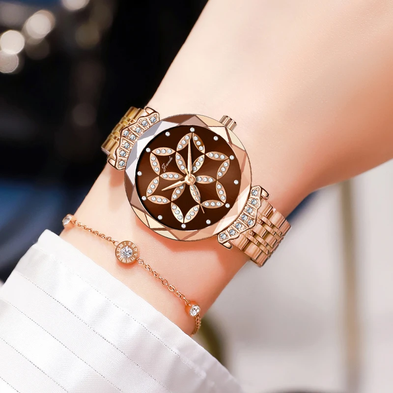 Reloj de marca de lujo para mujer, relojes de pulsera de cuarzo con diamantes, relojes de cuarzo a la moda para mujer, reloj de mano Original