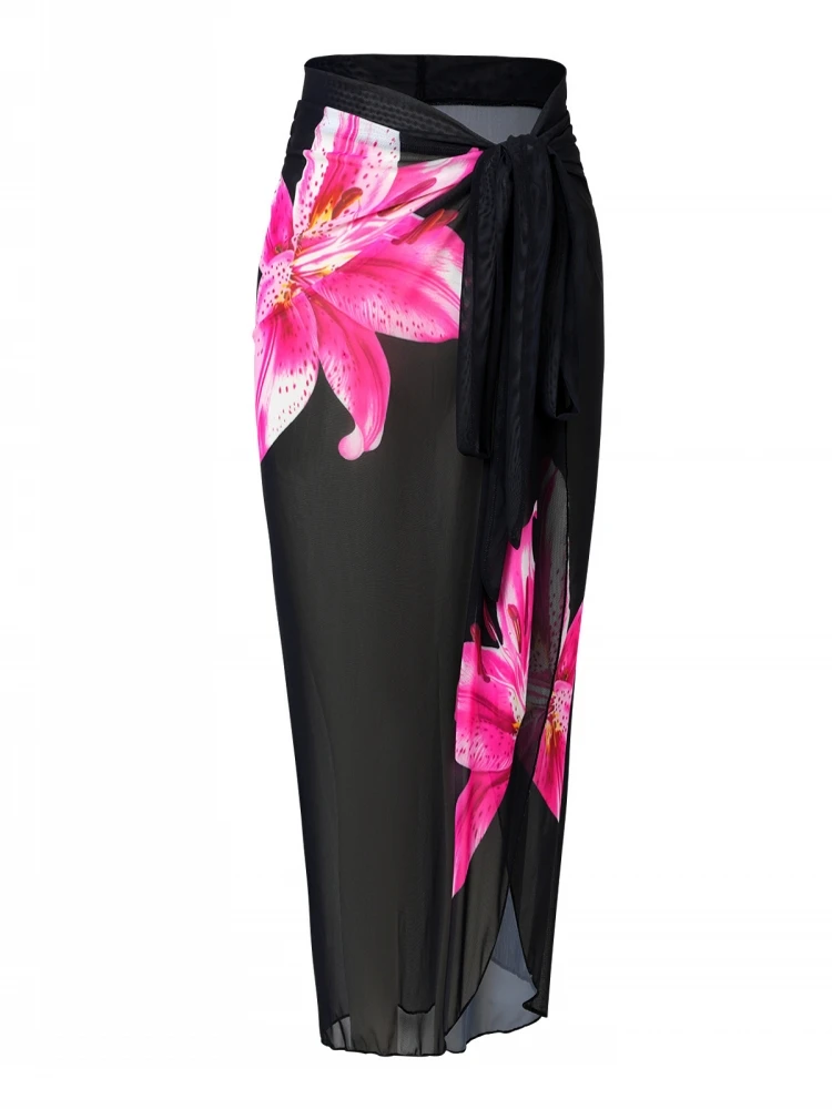Women Long Sarongs Swimsuit Coverups Beach Bikini Wrap Sheer Maxi Skirt 2025 Summer Scarf Cover Ups For Swimwear