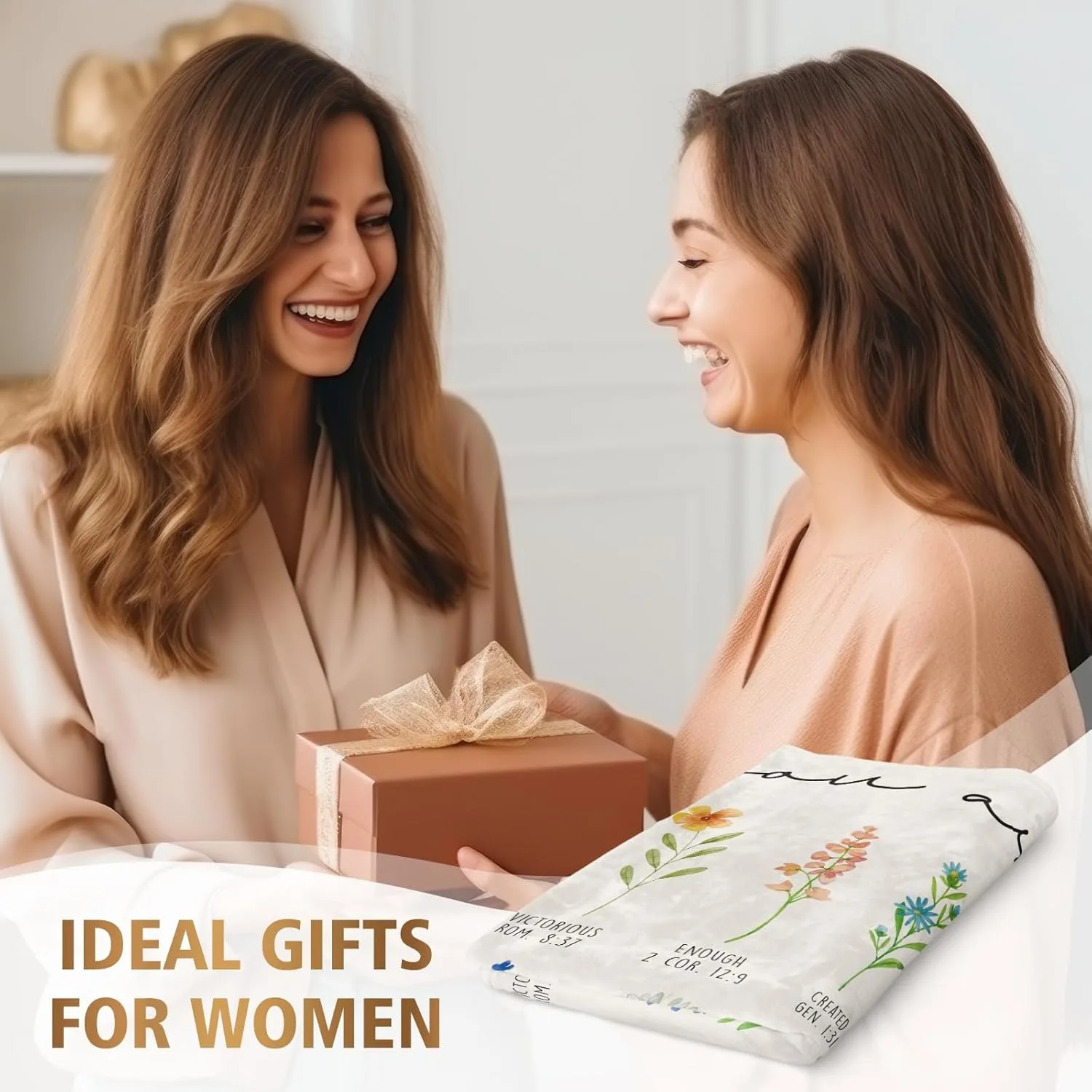 JIT الكتاب المقدس الآية زهرة تصميم بطانية بوليستر 2D طباعة مسطحة ديكور المنزل الروحي غرفة نوم أريكة رمي Heartwarming الساحرة #2