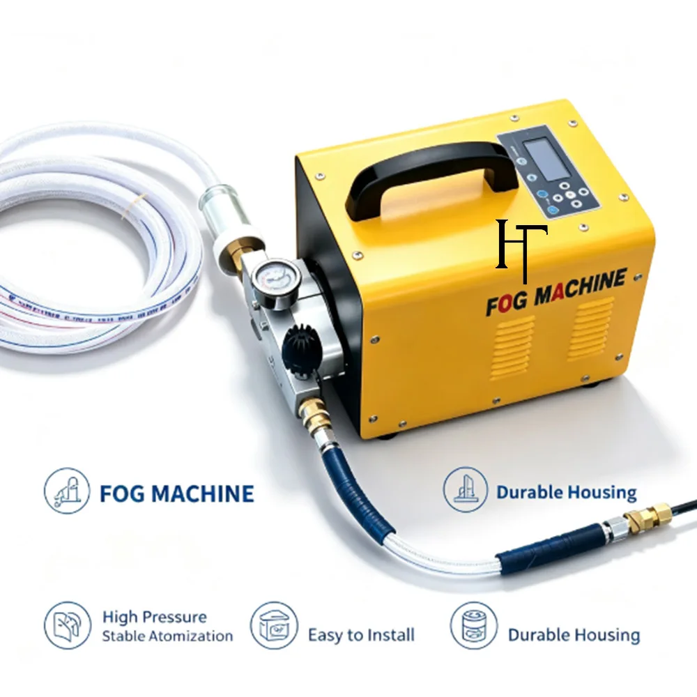 High Pressure Misting System 60-80 bar Adjustable Apply to 0.3 Liter - 1 Liter Fog Machine with Complete Accessories for Garden