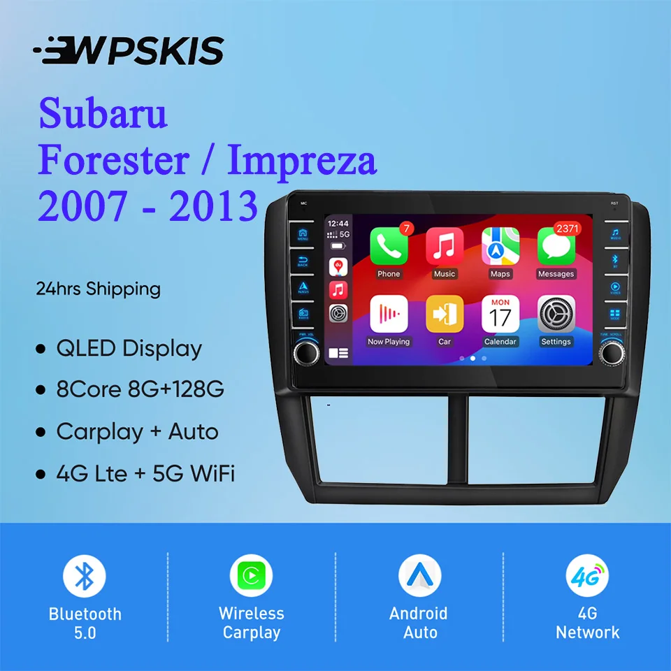 8G+128G 8Core Android 14 Car Radio Stereo Audio Multimedia DVD Player HU For Subaru Forester Impreza 2007 - 2013 Auto Carplay