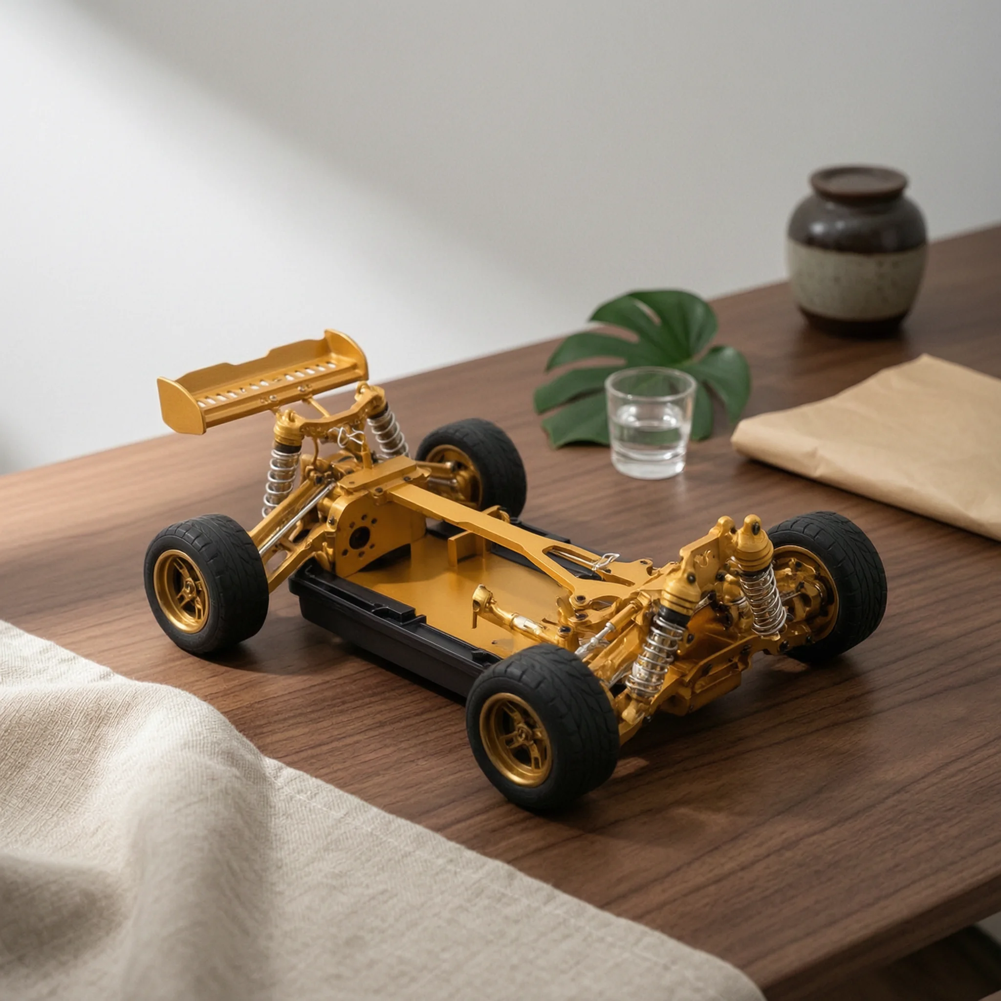 RC Car Chassis Frame Assembly Preassembled Metal RC Chassis with Shock Absorber System Long-Lasting Customizable for Hobbyists