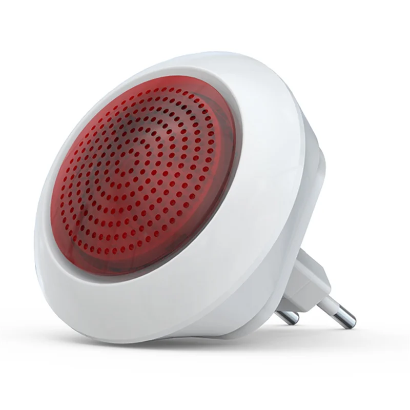A49T Tuya Sound Light Sensor Built-in 100DB Siren Alarm Linkage Security Protection Control Via APP ZigBee EU Plug