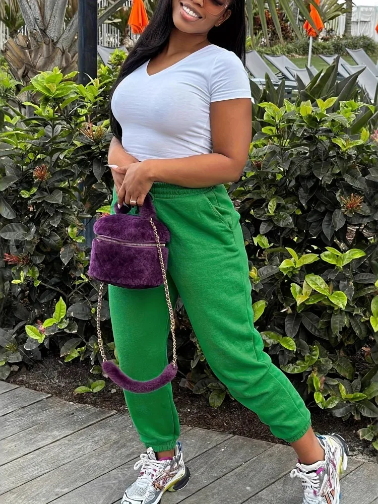 

XL-5XL Брюки больших размеров Женские эластичные длинные брюки с высокой талией Осень-зима Модный принт Большой размер 3XL Офисные женские брюки большого размера