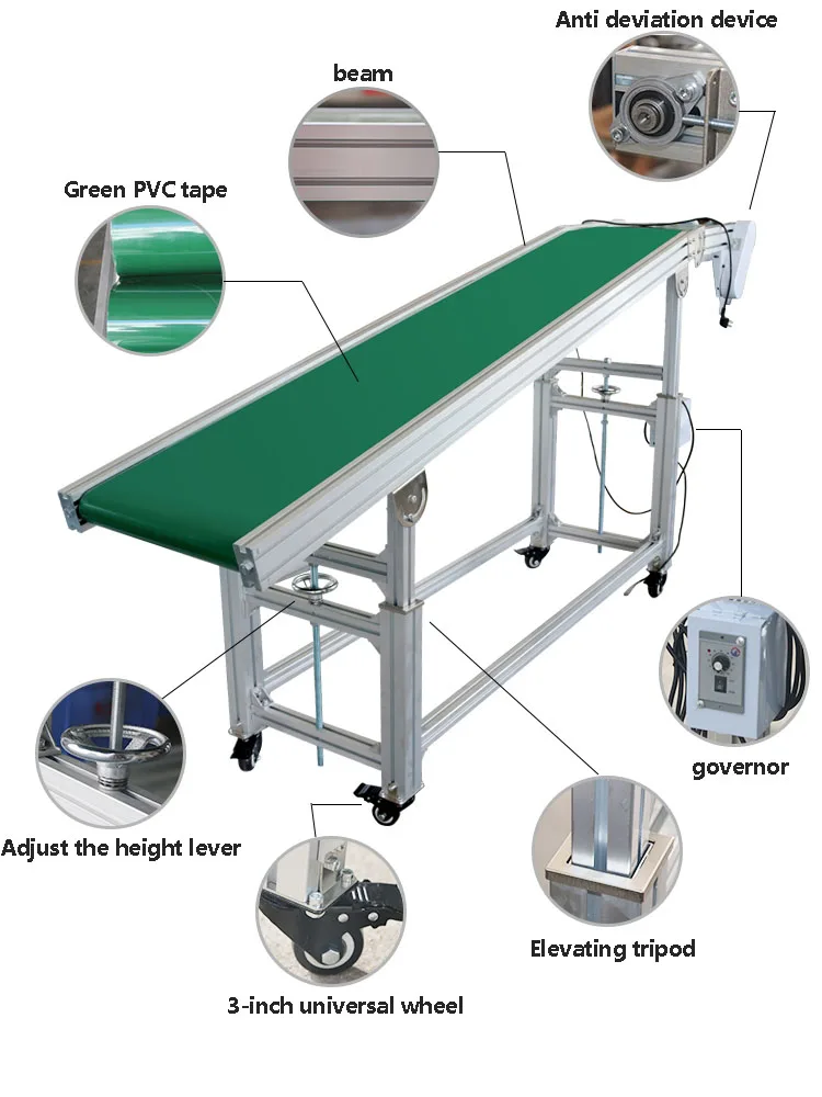 1000mm PVC Conveyor Belt Machine Small Logistics Express Food Conveyor Line Conveyor Machine