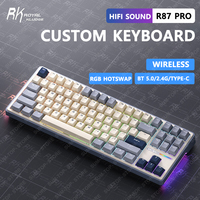 RK ROYAL KLUDGE R87 Pro Wireless Mechanical Keyboard 87Keys Gaming Bluetooth 2.4G Wired Keyboard RGB Hotsawp Gamer Keyboard