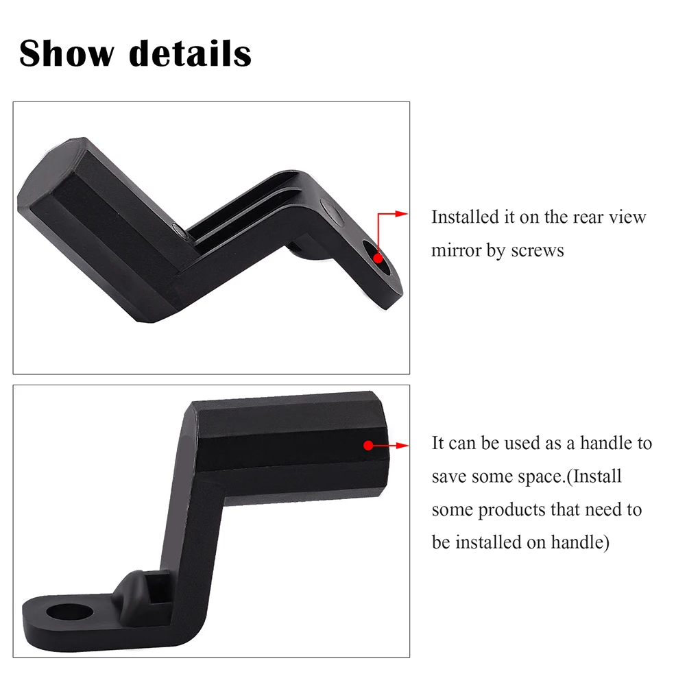

Mobile Phone Stand Lightweight Compact Black Motorbike Bracket Accessories Supplies Mirror Handle Space Saving