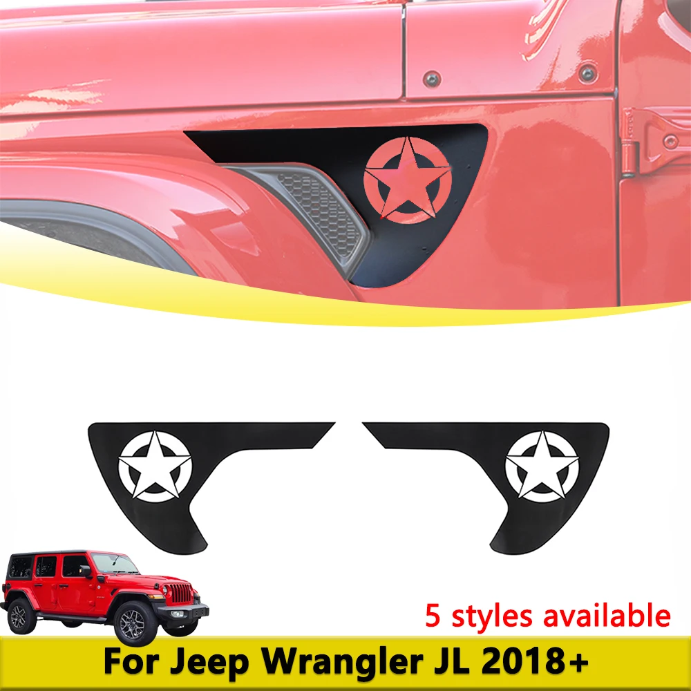 

Side Fender Vent Decal For Jeep Wrangler JL Gladiator JT Rubicon 2018-2025 American Flag Car Stickers Car Styling Accessories
