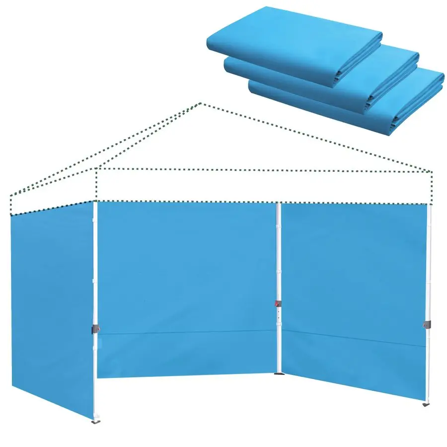 

Боковые стенки для шатра 10x10 с защитой от УФ-излучения 99%, водонепроницаемые, 3 шт., только боковые стенки, небесно-голубой цвет